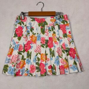 SMITH & QUINN Womens Floral Pleated Skirt Skort Golf Pickleball Size S Tennis